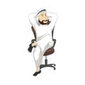 Middle eastern man relaxing on the chair Royalty Free Stock Photo