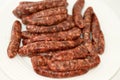 Middle Eastern raw fresh beef sausage, Egyptian sausages. it is a dry, spiced sausage either beef or lamb consumed in Middle East