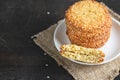 Middle Eastern Sesame Cookies in a Stack. Homemade cookies with sesame seeds Royalty Free Stock Photo