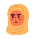 Middle eastern woman modest 2D vector avatar illustration