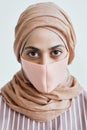 Middle Eastern Woman Wearing Face Mask Close Up