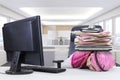 Middle eastern worker sleeps in office Royalty Free Stock Photo