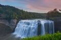 Middle Falls Sunset at Letchworth State Park, New York Royalty Free Stock Photo