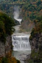 Middle Falls + Upper Falls + Antique Bridge - Long Exposure Waterfall - Letchworth State Park - New York Royalty Free Stock Photo