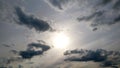 Middle level with low stratus cloud formations on a sunny late afternoon.