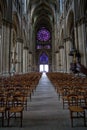 The middle pace in Notre Dame cathedral in Reims Royalty Free Stock Photo