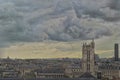 The clouds over the center of Paris seen from the top floor of the Pompidou Center Royalty Free Stock Photo