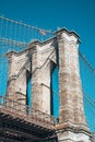 Middle part of the Brooklyn Bridge in New York