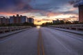 Middle of the road Overpass on Bluebill Avenue leading toward Delnor Wiggins State Park at sunset