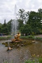 Petergof, Russia, July 2019.Fountain `Triton` in the lower park.