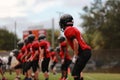 Middle School American Football Team Lines Up for Next Play Royalty Free Stock Photo