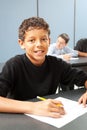 Middle School Boy in Class Royalty Free Stock Photo