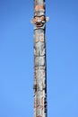 Middle section of the tallest totem pole, Alert Bay BC Royalty Free Stock Photo