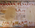 Middle of south wall of a fresco decorated passageway leading to shrine with remains statues Menna and Henut-Tawy in TT69.