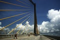 In the Middle of Sunshine Skyway Bridge Royalty Free Stock Photo