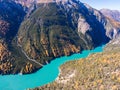 Turquoise mountain lake surrounded by forest Royalty Free Stock Photo