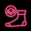 middle warm sock neon glow icon illustration