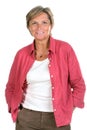 Middleaged woman smiles Royalty Free Stock Photo