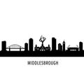Middlesbrough Skyline Silhouette England UK Royalty Free Stock Photo