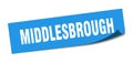 Middlesbrough sticker. Middlesbrough square peeler sign.