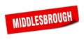 Middlesbrough sticker. Middlesbrough square peeler sign.