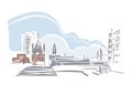 Middlesbrough United Kingdom Europe vector sketch city illustration line art