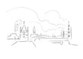 Middlesbrough United Kingdom Europe vector sketch city illustration line art