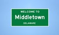 Middletown, Delaware city limit sign. Town sign from the USA. Royalty Free Stock Photo