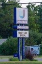 A United Bank store sign with a 24 hour atm and finance services and drive through convenience Royalty Free Stock Photo