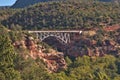 Midgley Bridge on Hwy 89A, north of Sedona, Arizona in Oak Creek Canyon Royalty Free Stock Photo