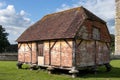 View of the Cowdray Castle medieval granary set on toadstools to prevent access by rats