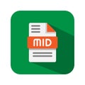 Midi audio file flat icons, format, file type,document, extension symbol icon. Vector illustration