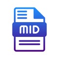 Midi digital audio file symbol with gradient color transition