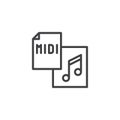Midi file format outline icon