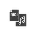 Midi file format vector icon