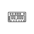 Midi keyboard line icon