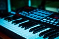 Midi Keyboard Piano keys for digital studio workstation Royalty Free Stock Photo
