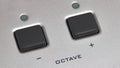 Midi Octave up down buttons close up or knobs octave max min. Royalty Free Stock Photo