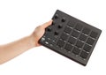 midi pad controller in hand Royalty Free Stock Photo