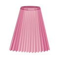 Midi Pink Flared Skirt with Pleats Isolated on White Background Front View Vector Illustration Royalty Free Stock Photo