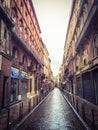 Foreshortening in the historical town of Toulouse, southern France Royalty Free Stock Photo