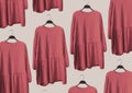 Midi ruffled plush dresses with long sleeves Royalty Free Stock Photo