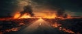 midjourney generated illustration of the highway to hell Royalty Free Stock Photo