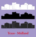 Midland, Texas city silhouette