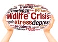 Midlife crisis word cloud hand sphere concept Royalty Free Stock Photo