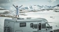 Midlife Men Feeling Excitement and Freedom While on the Camper Van RV Road Trip
