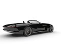 Midnight black modern convertible concept car - rear side view Royalty Free Stock Photo