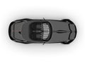 Midnight black modern hi - tech concept car - top down view Royalty Free Stock Photo