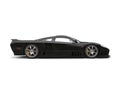 Midnight black modern super sports car - side view Royalty Free Stock Photo