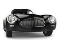 Midnight black vintage sports race car - front view closeup shot Royalty Free Stock Photo